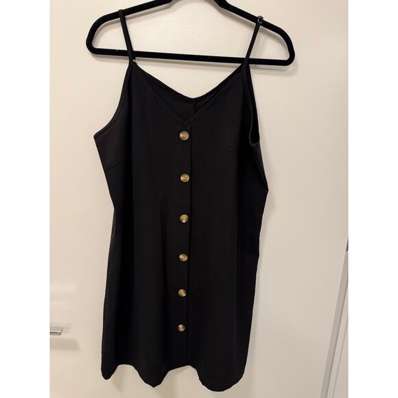 Other Dresses & Skirts - Unbranded Black Spaghetti Strap Mini Button Front Large Dress